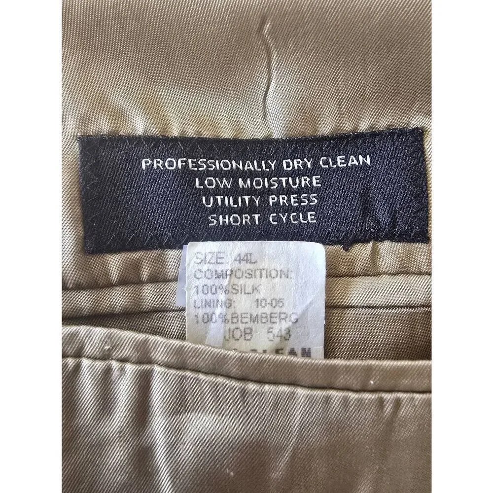 Jos A Bank Suit Jacket Sz 44L Gold Pinhead